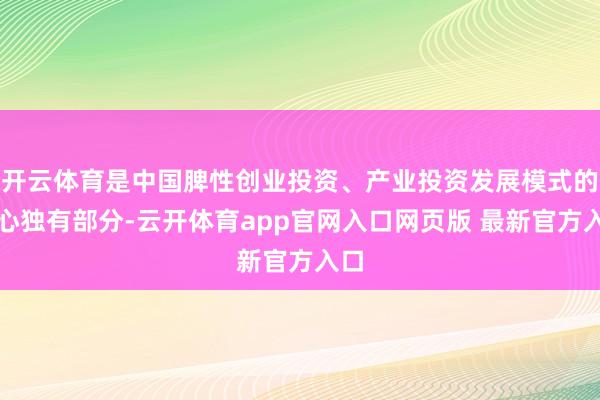 开云体育是中国脾性创业投资、产业投资发展模式的重心独有部分-云开体育app官网入口网页版 最新官方入口